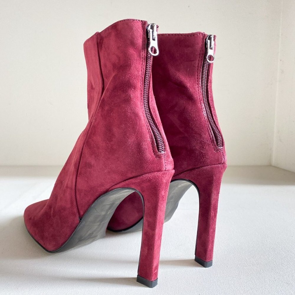 L'intervalle Burgundy Suede Leather Back Zip Booties 40 — image 4 of 8